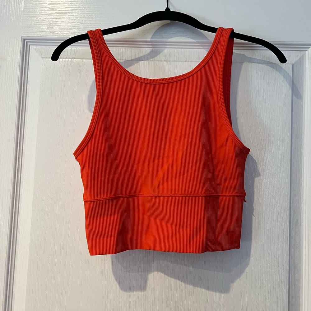 lululemon athletica Vibrant Orange Ribbed Tank Top